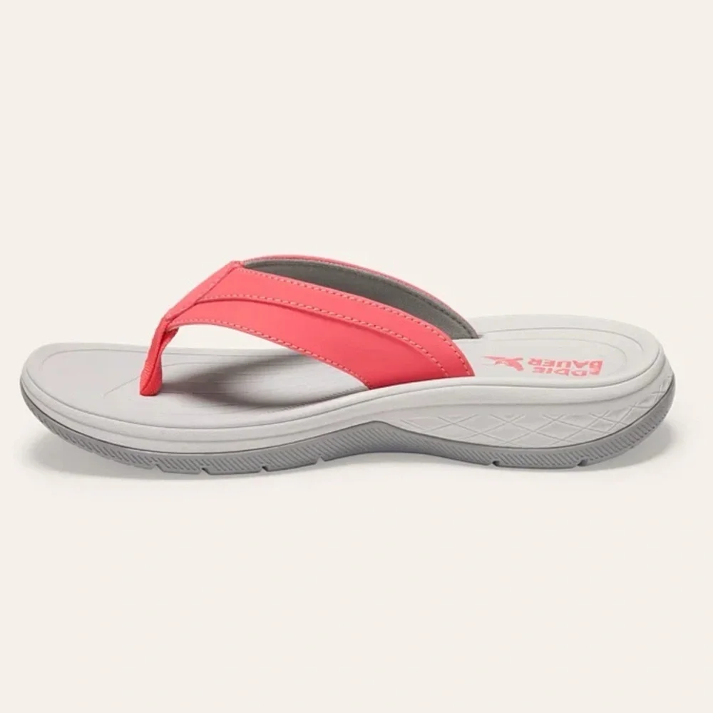 Eddie Bauer Break Point Flip Flops Coral Sandals Summer Comfy Walking 10 NWT - Picture 4 of 9